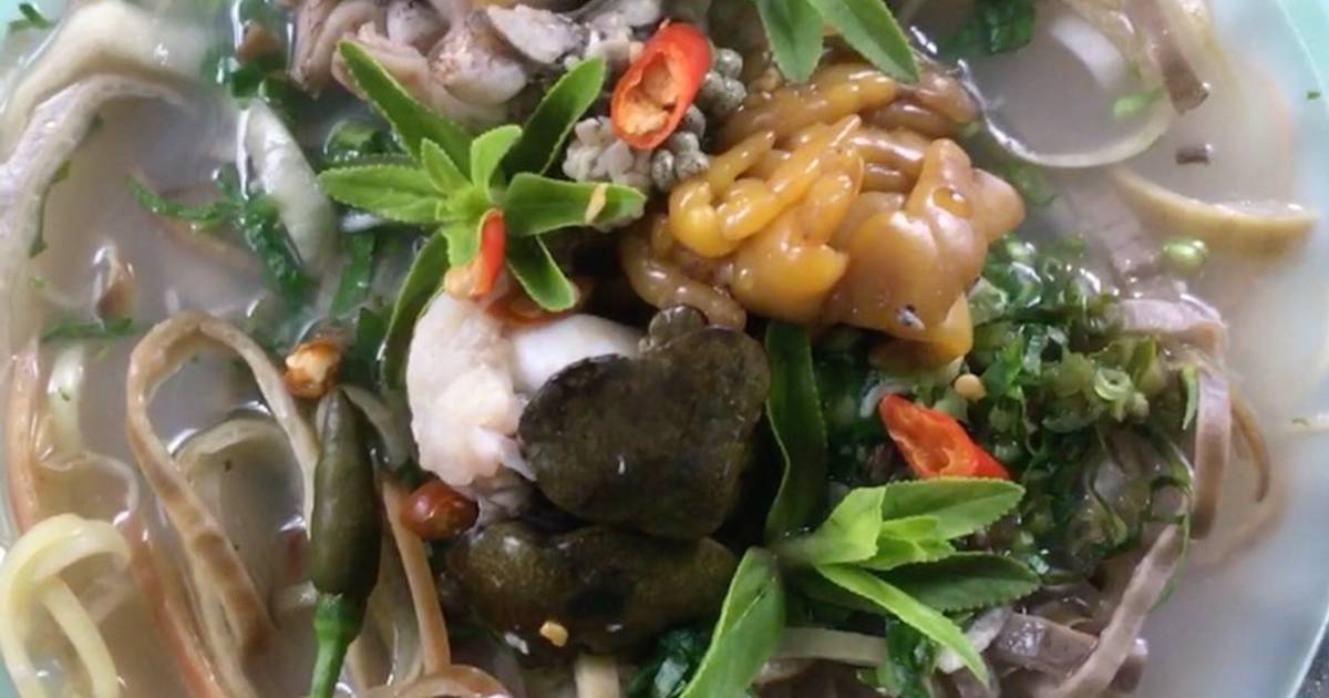 Canh chua cơm mẻ Ếch Hoa chuối