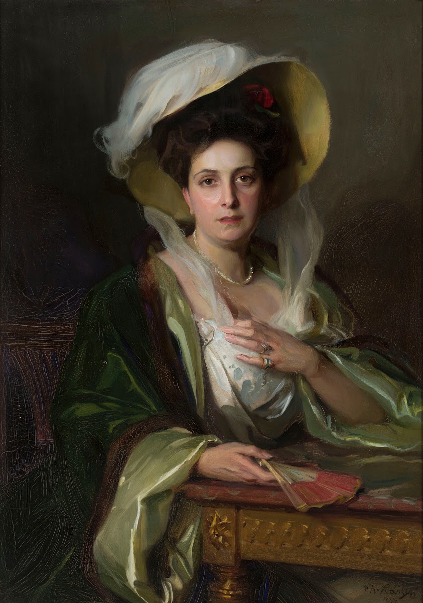 Portrait of a lady in a large hat 1907