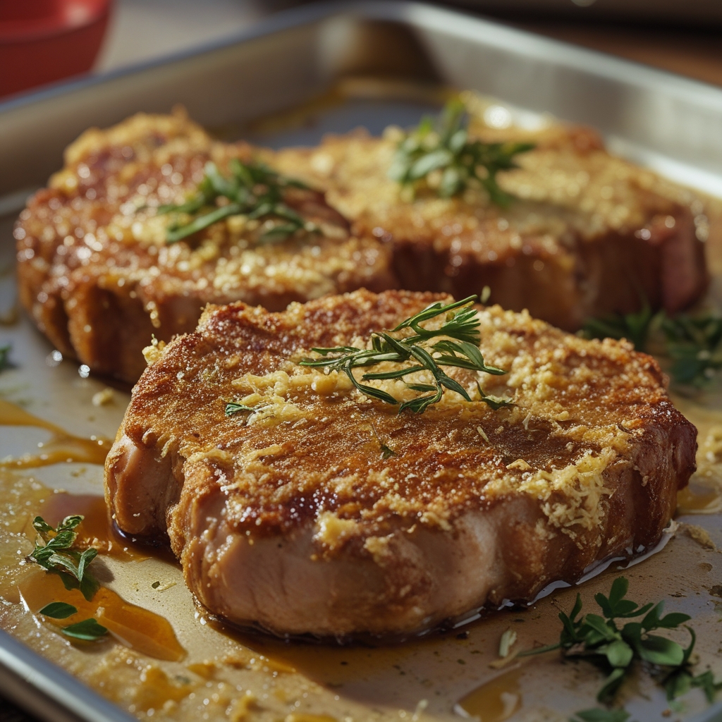 Crispy Parmesan Crusted Pork Chops – Easy Homemade Dinner Recipe finished dish