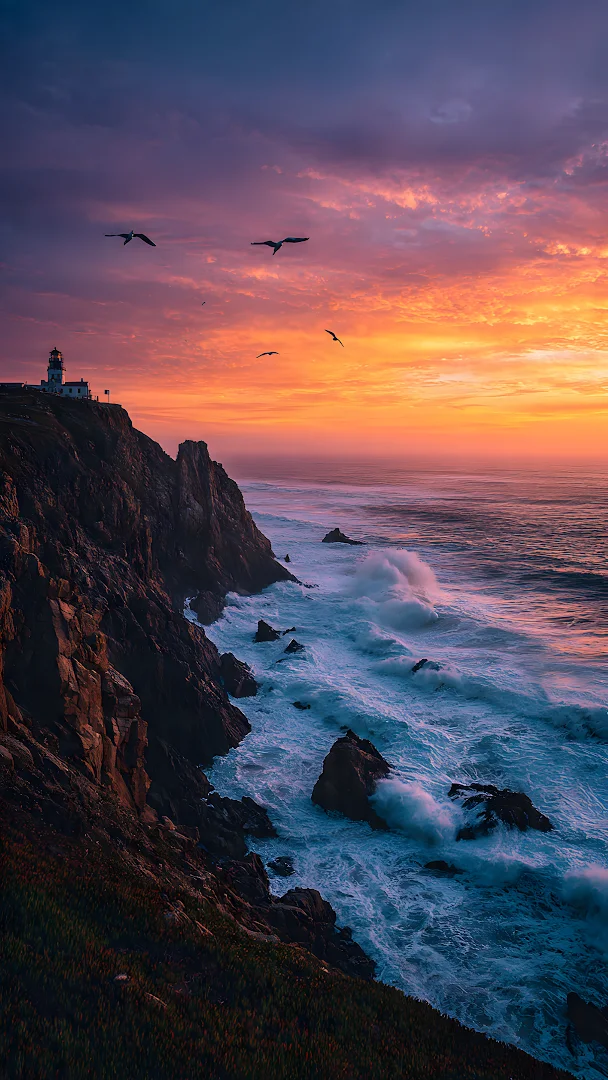 Neon Blue and Purple Gradient Abstract Flow