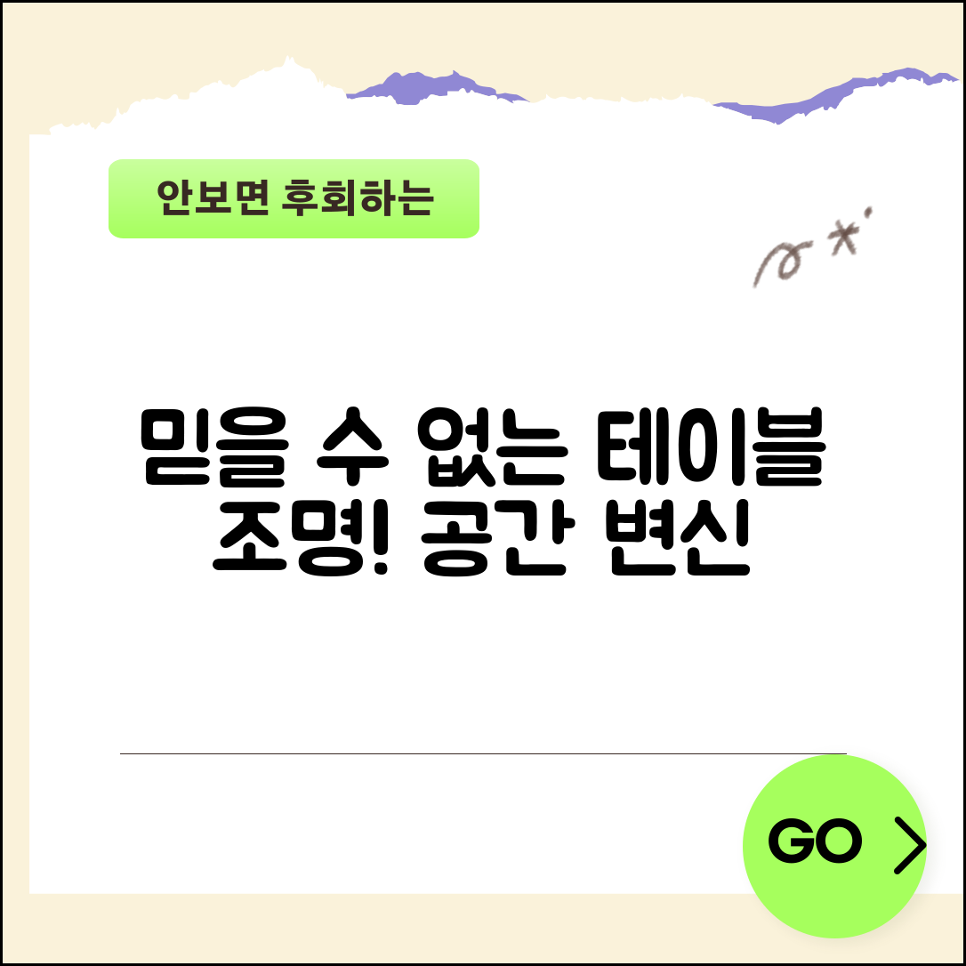 믿을 수 없는 테이블조명 추천으로 공간 변신!