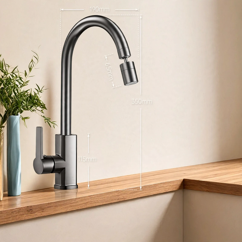 Kitchen faucet with splash protection, rotatable, Model S-10804