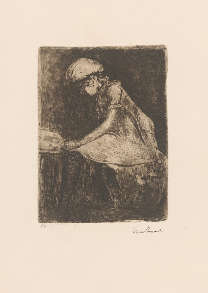 Lezend meisje en profil 1886
