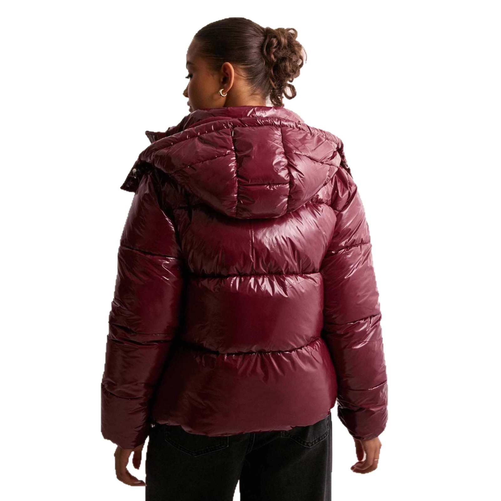 Padded women's hoodie with 3D effect