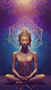 Golden Goddess Meditation Lotus Position Art