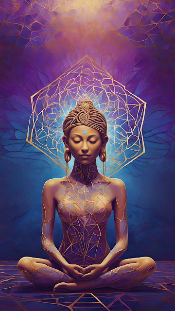 Golden Goddess Meditation Lotus Position Art - Free mobile Wallpaper
