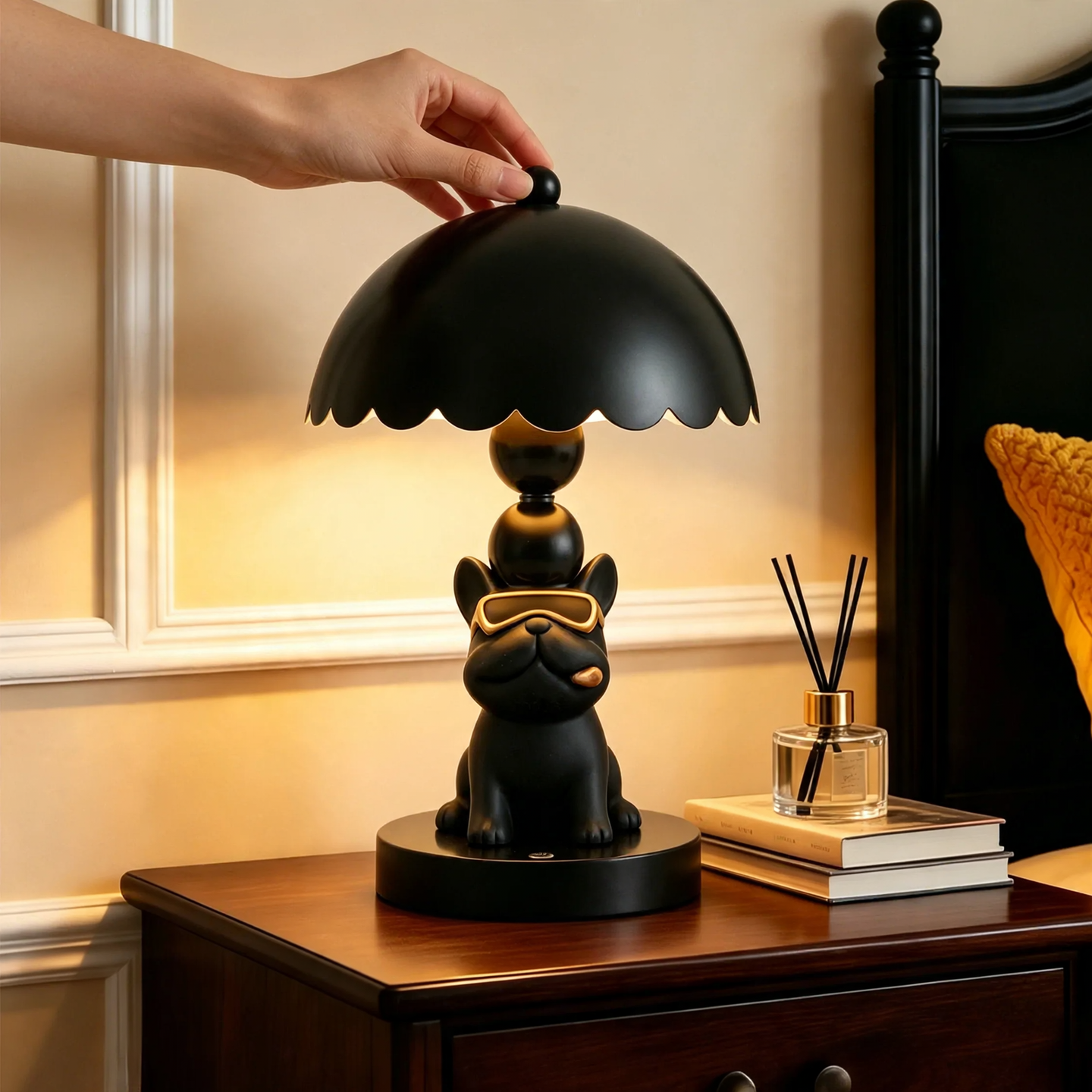 French Bulldog Table Lamp with Touch Control