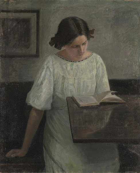 The Artists Wife in White Reading