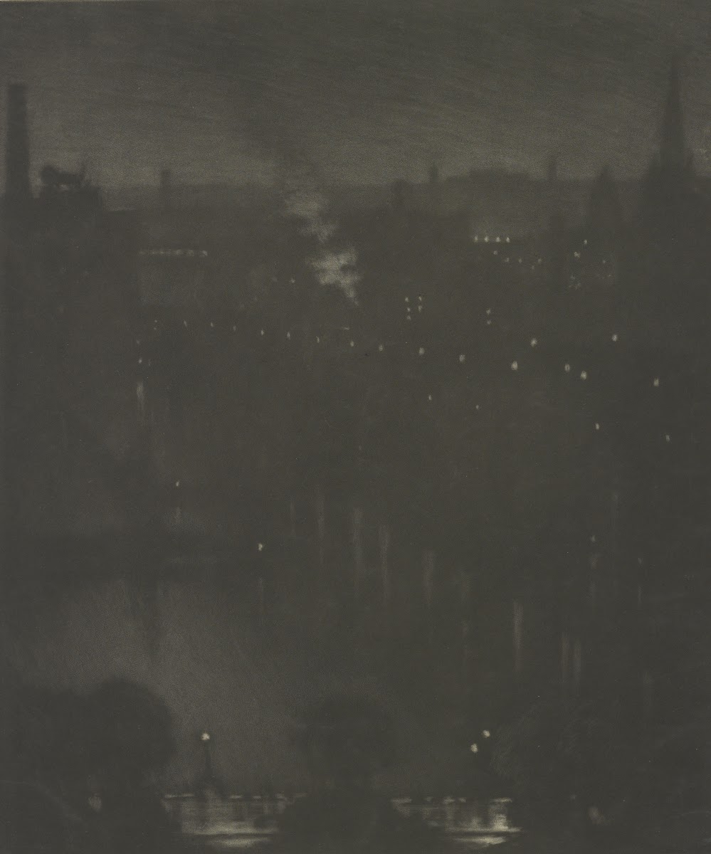 Charing Cross Bridge at night 1909
