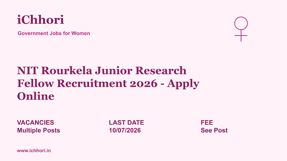 NIT Rourkela Junior Research Fellow Recruitment 2026 - Apply Online - iChhori