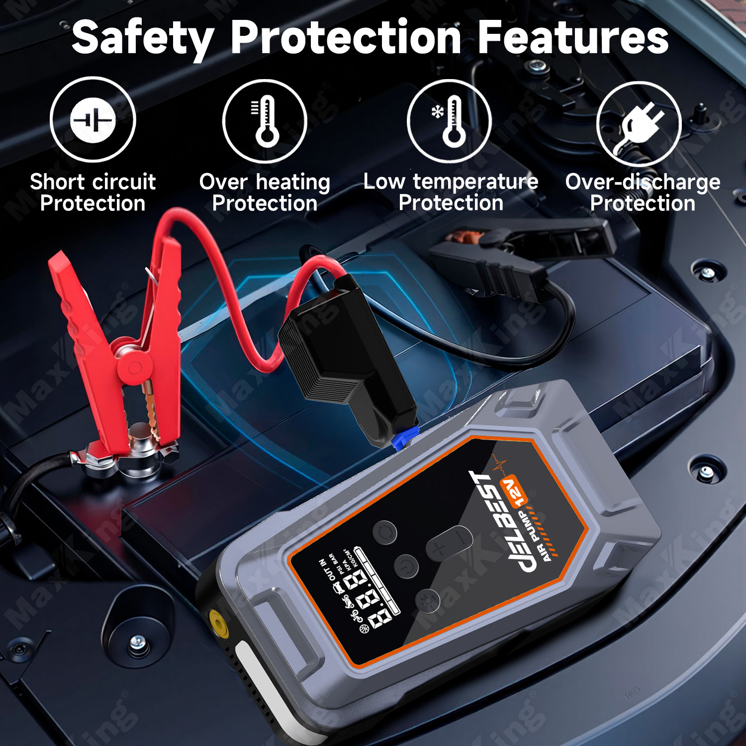 4 in 1 Car tire air pump emergency + start power jump starter and powerbank