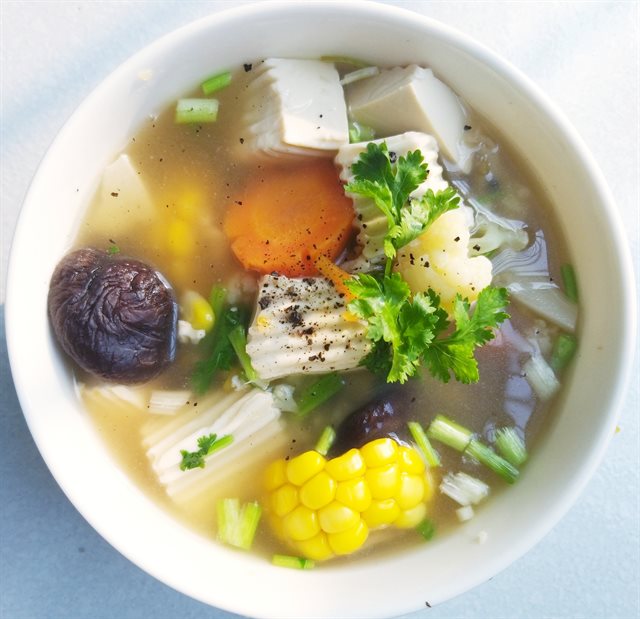 Canh Đậu Hủ Non Nấu Rau Củ
