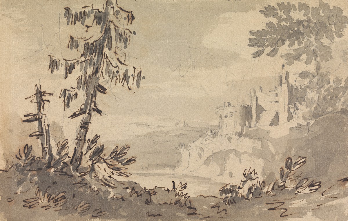 Pine Trees and Castle in a Landscape between 1762 and 1783