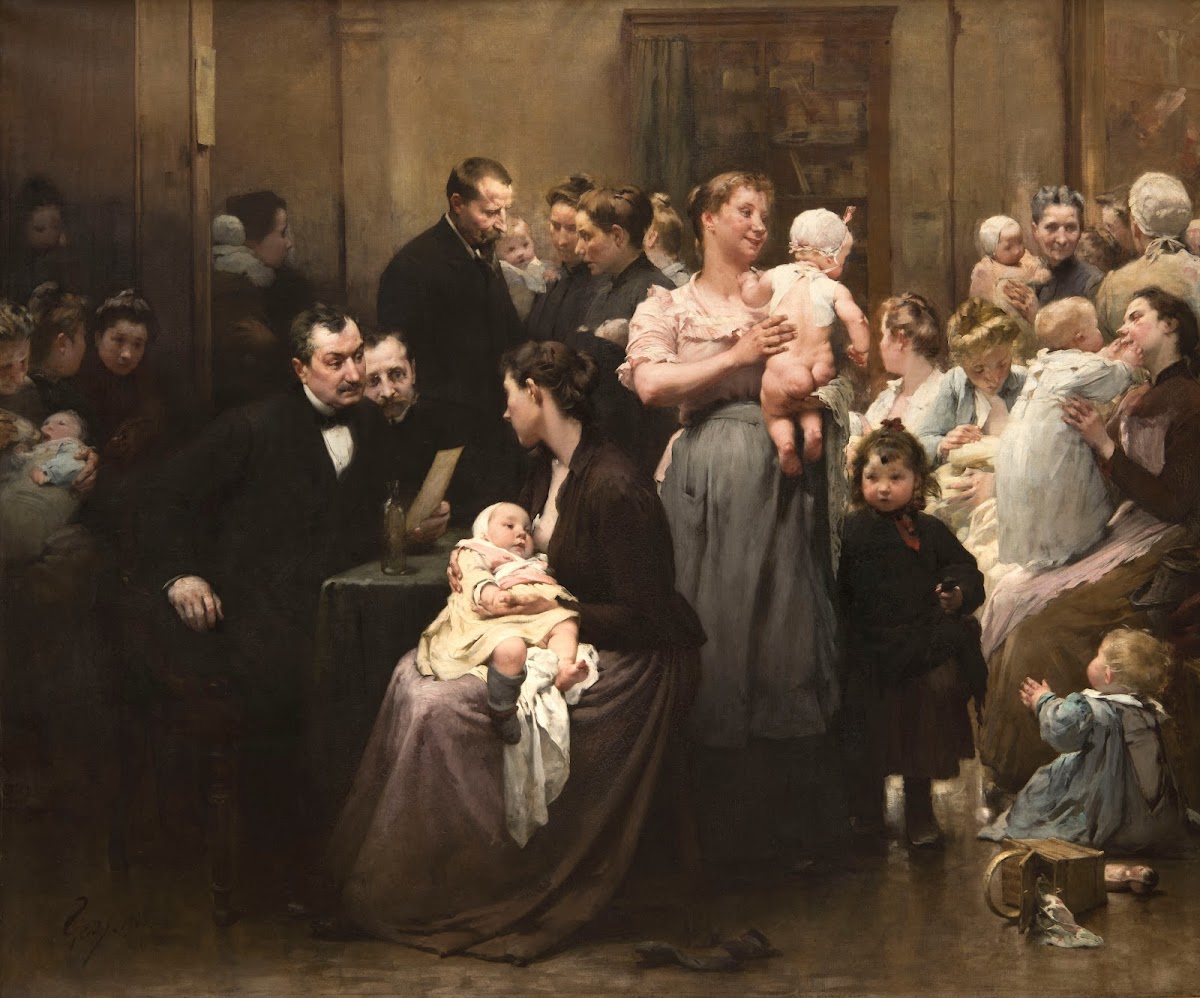 LŒuvre de la goutte de lait au dispensaire de Belleville triptyque 1903