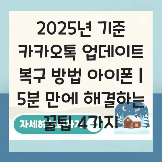 카카오톡 업데이트 복구 방법 아이폰 대표 이미지