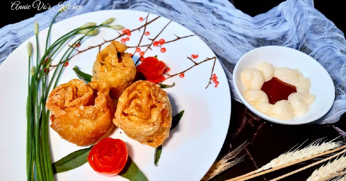 Hoành thánh hoa hồng nhân tôm thịt