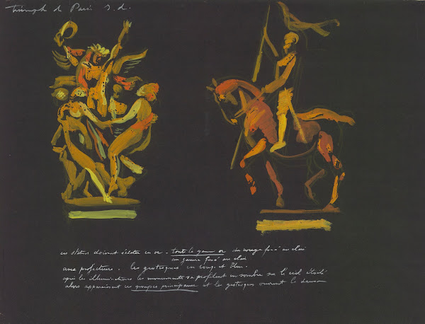 Le Triomphe de Paris  maquette de décor  Illuminations de statues parisiennes  l