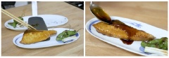 Đun nóng dầu ăn trong chảo, cho cá cam vào chiên chín vàng giòn cả hai mặt, mỗi mặt chiên khoảng 1 - 2 phút, trút bớt dầu ra, chế nước sốt teriyaki vào đảo đều cá cho thấm gia vị là xong rồi đó.