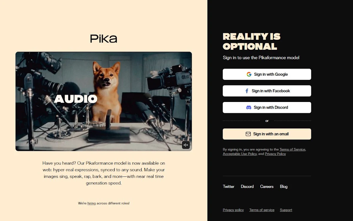 Captura de Pika Labs