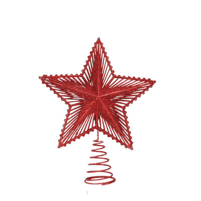 Christmas Tree Top Star, Plastic with Glitter