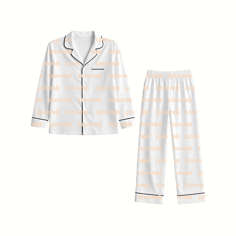 AOP NGO Children's Long Sleeved Shirt and Pants Pajama Set with Piping