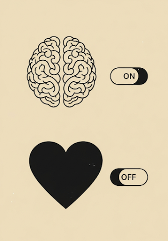 Brain Heart On Off Switch Concept