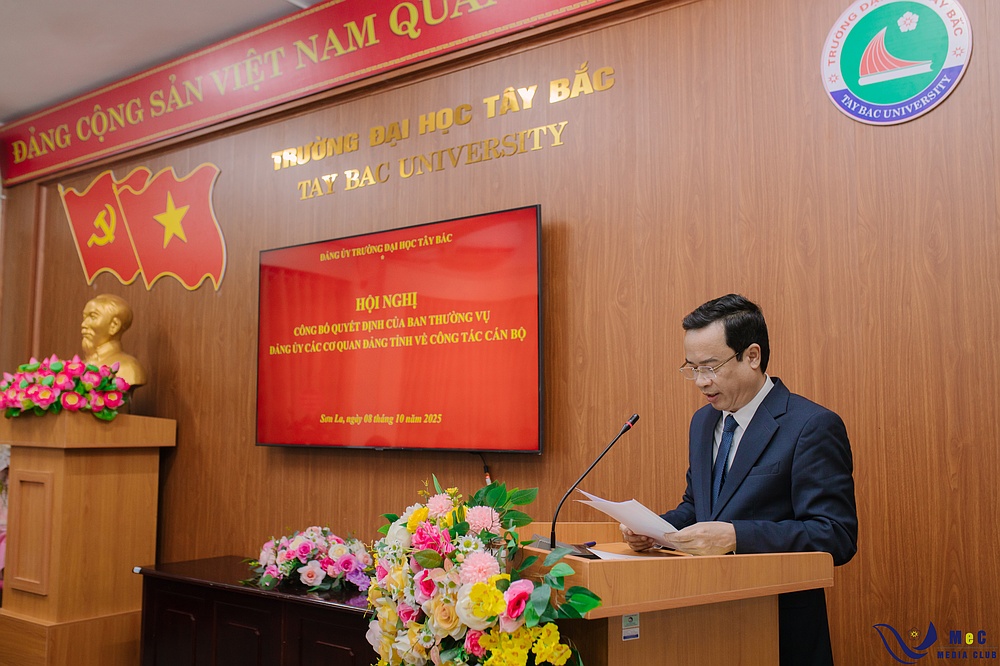 Đảng uỷ Trường Đại học Tây Bắc tổ chức Hội nghị công bố Quyết định của Ban thường vụ Đảng ủy các cơ quan Đảng tỉnh về công tác cán bộ