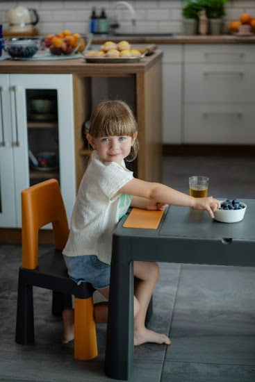 Комплект дитячий Teggi Multifun 1+2 (столик і 2 стільці) графіт/жовтий