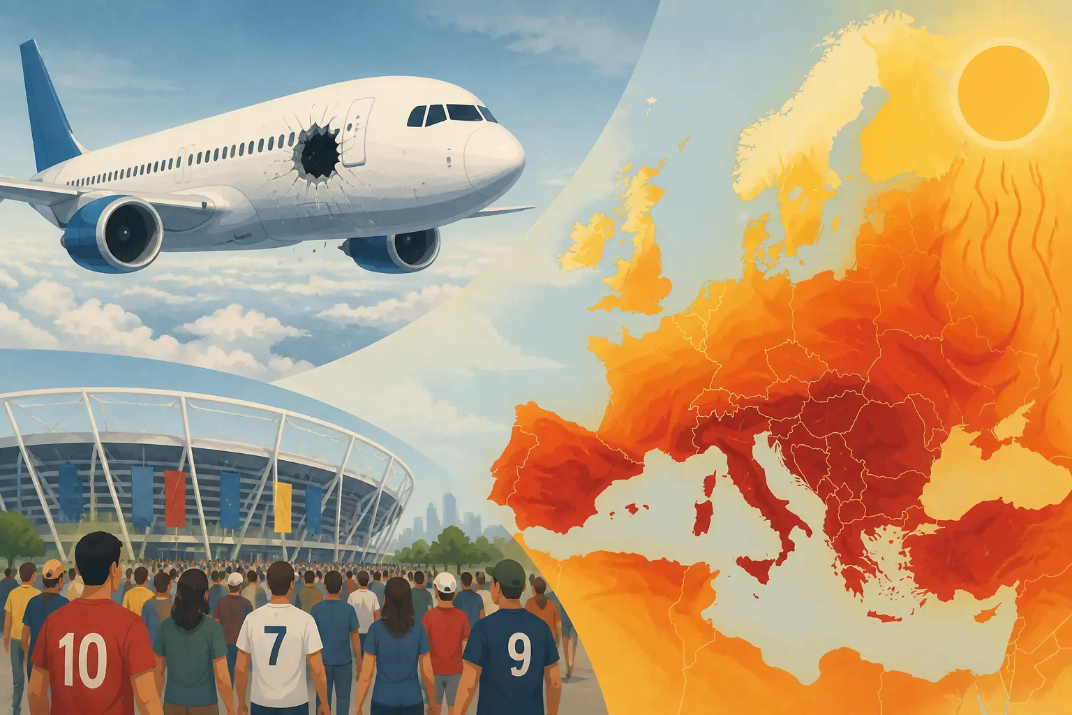 Editorial illustration for Asia-Pacific Briefing: Aviation Safety, Climate Heat, and Global Governance