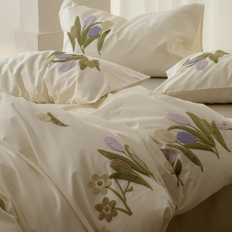 Cotton Bedding Set, A-Class, 100s, Floral Pattern