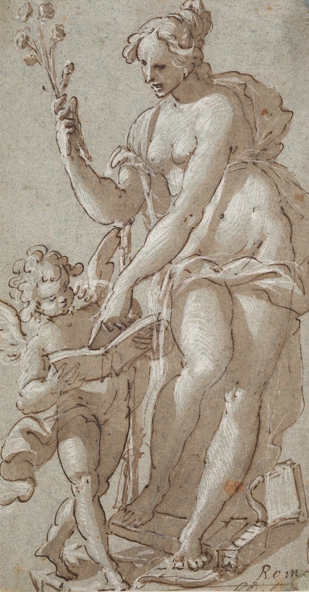 Venus underviser Amor der læser i en bog 1588  1630