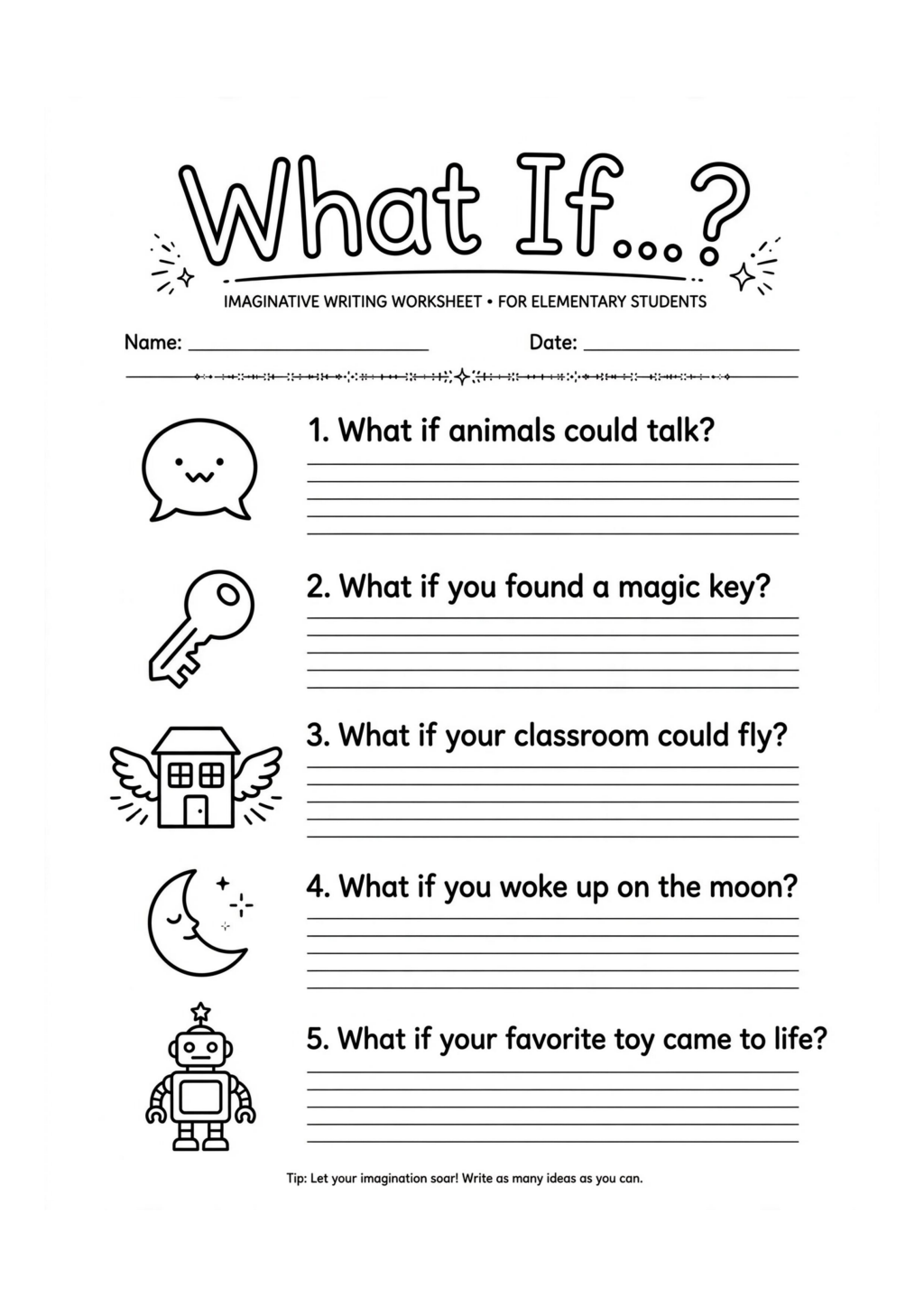 What If Writing Prompts Worksheet