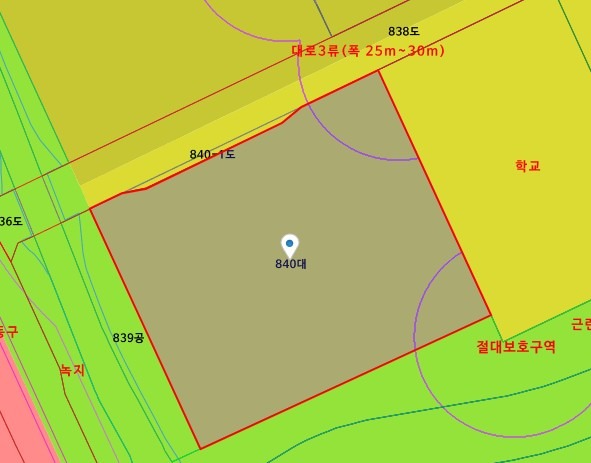 학재마을 도나우에듀파크1차 지적도