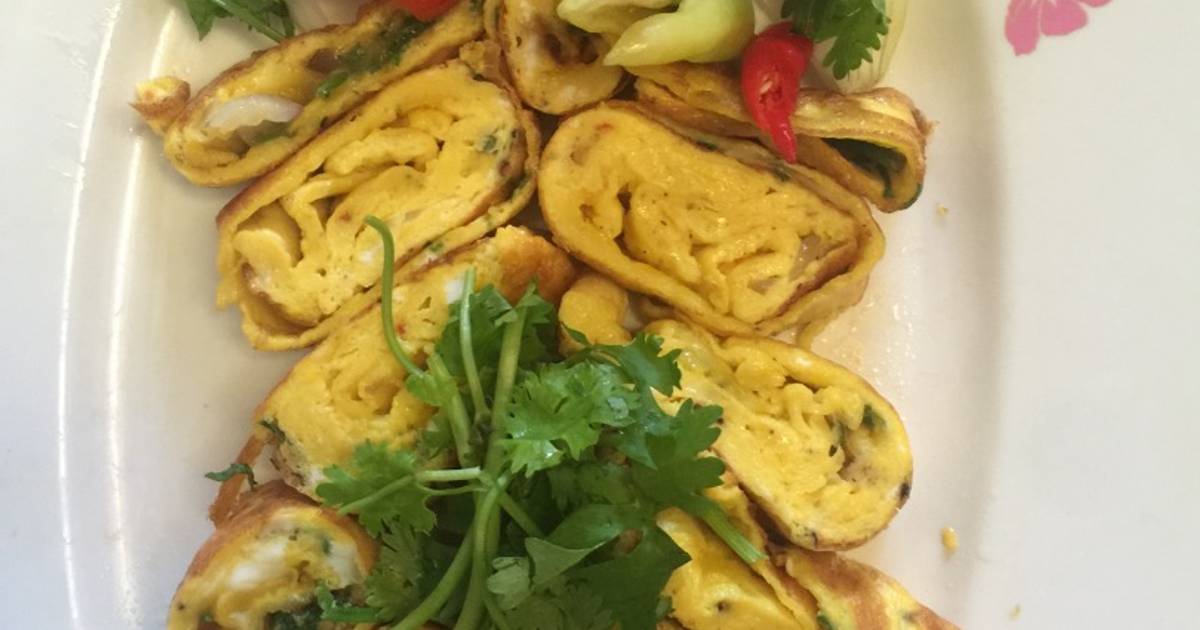 Trứng gà đổ chả