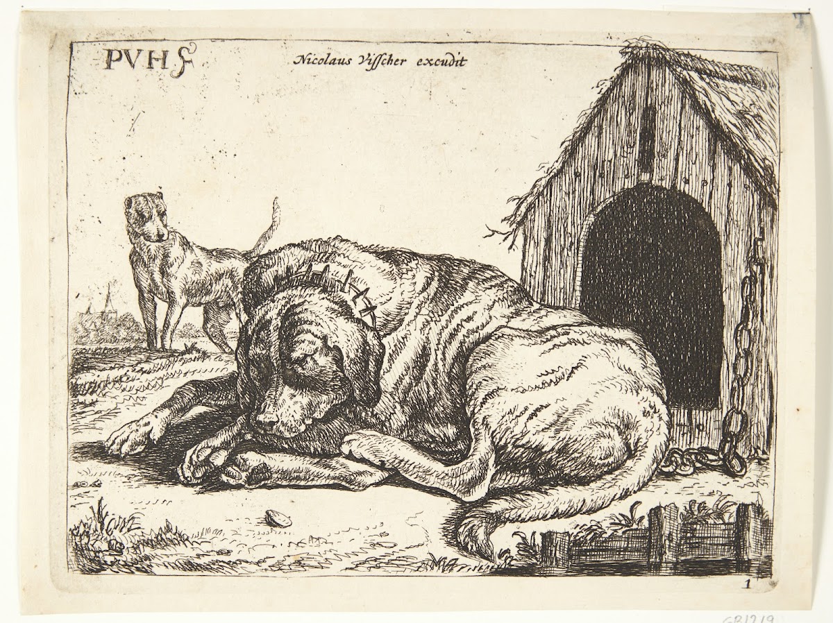 Hund i lænke 1654