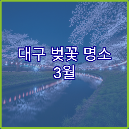 대구 벚꽃 명소 3월 캠핑 가능한 공원 위치와 장비 준비 체크리스트
