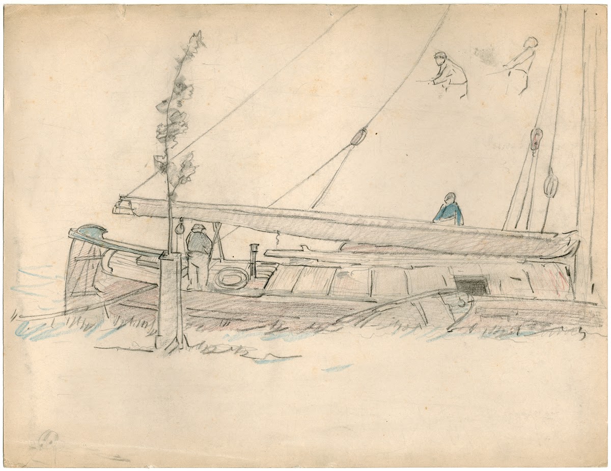 Achtersteven van een zeilboot