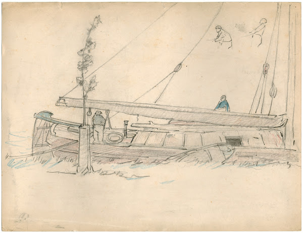 Achtersteven van een zeilboot