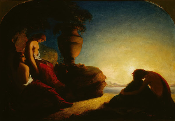 The three sisters of Phaeton weeping over the tomb of their brother 1845
