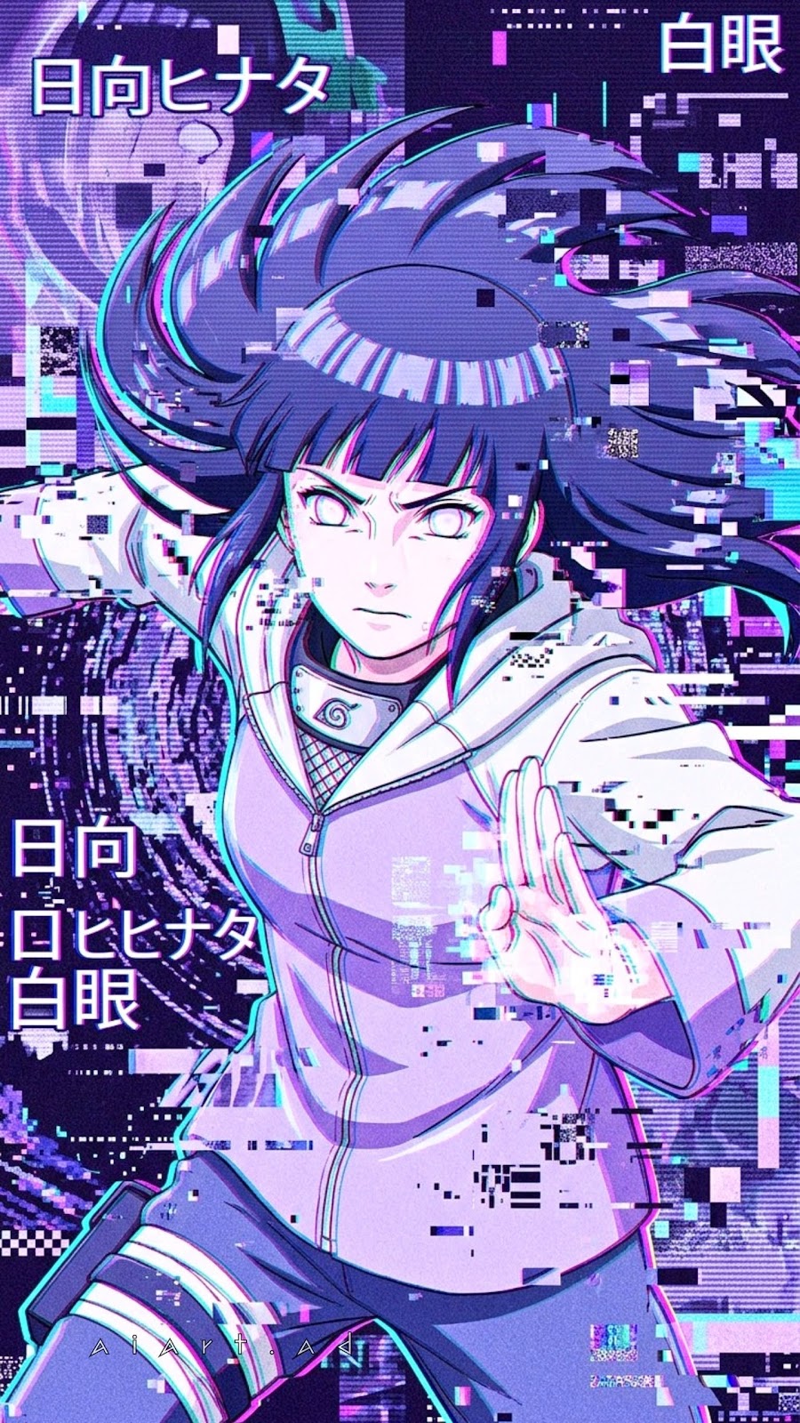 Hinata Hyuga Cyber Glitch