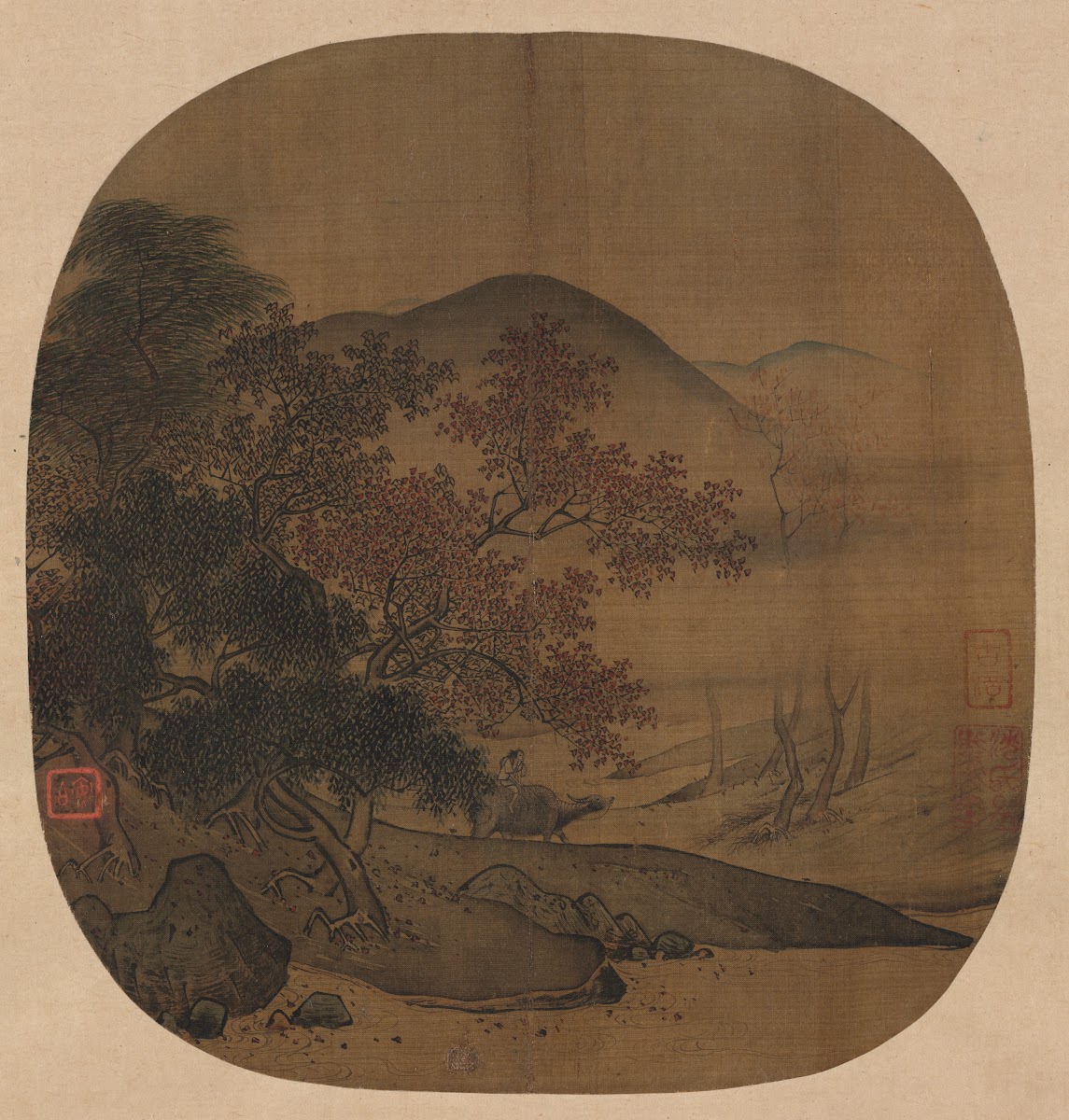 Buffalo And Boy In Autumnal Landscape 11271279