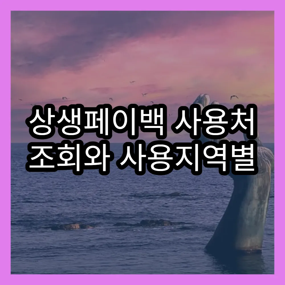 상생페이백 사용처 조회와 사용지역별 추천 활용법