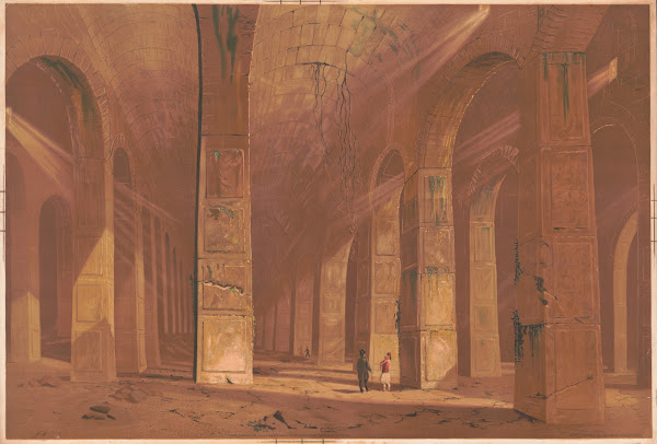Men looking at ruins 1874