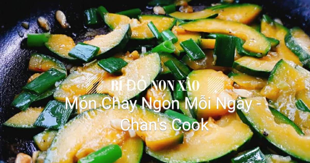 Bí đỏ non xào chay