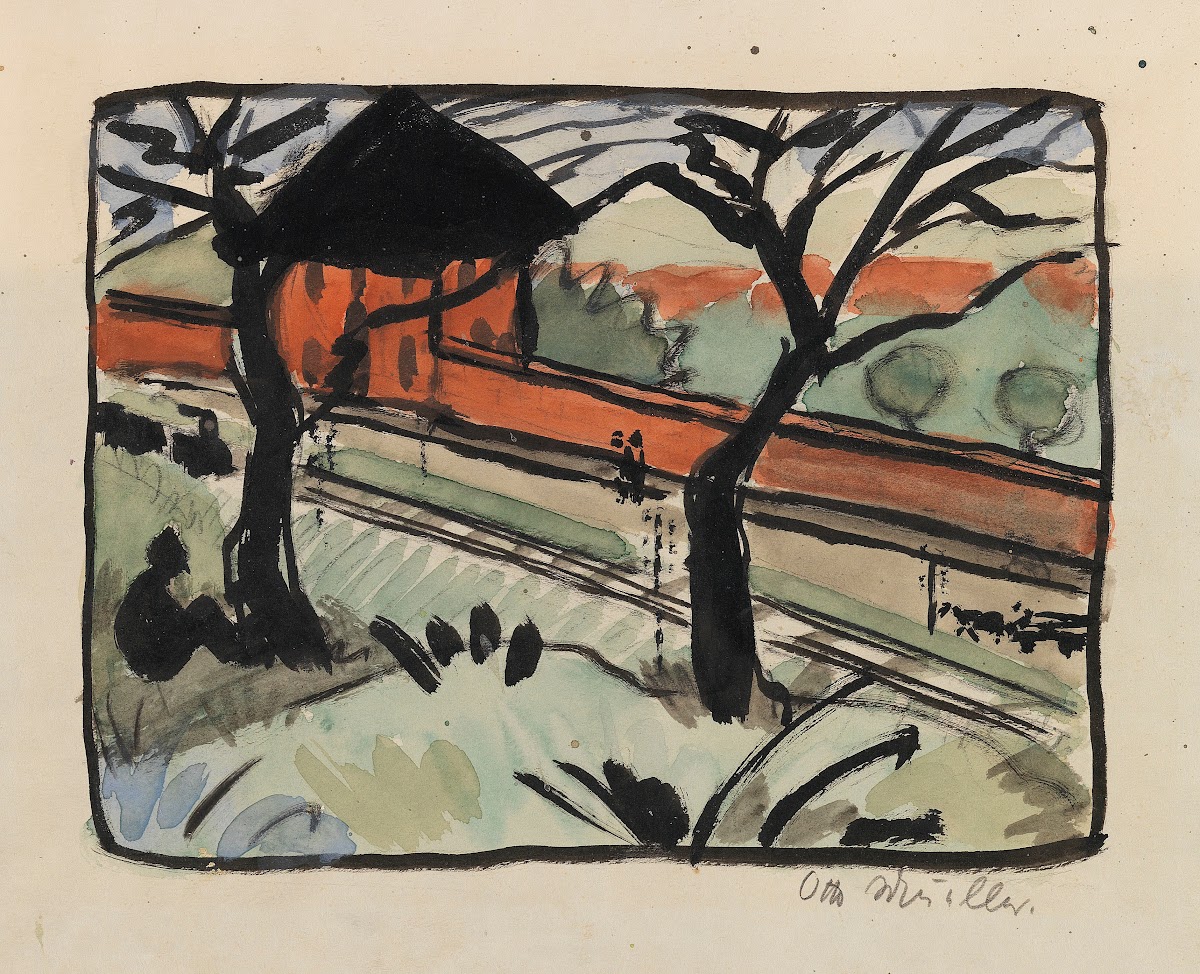 Dorfstrasse  Bahnhof in Schmiedeberg Riesengebirge 1919