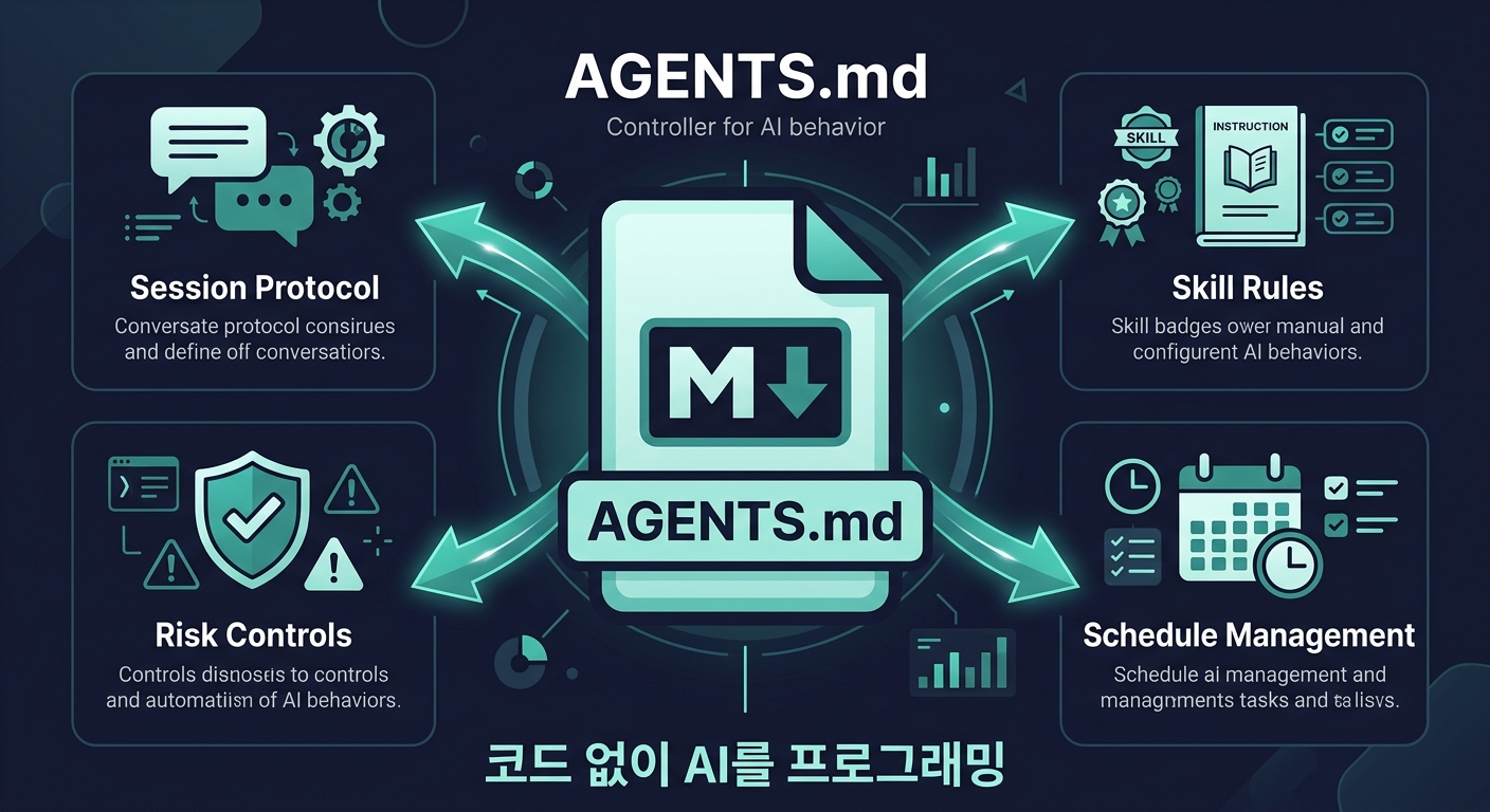 AGENTS.md — 코드 없이 AI를 프로그래밍하는 구조