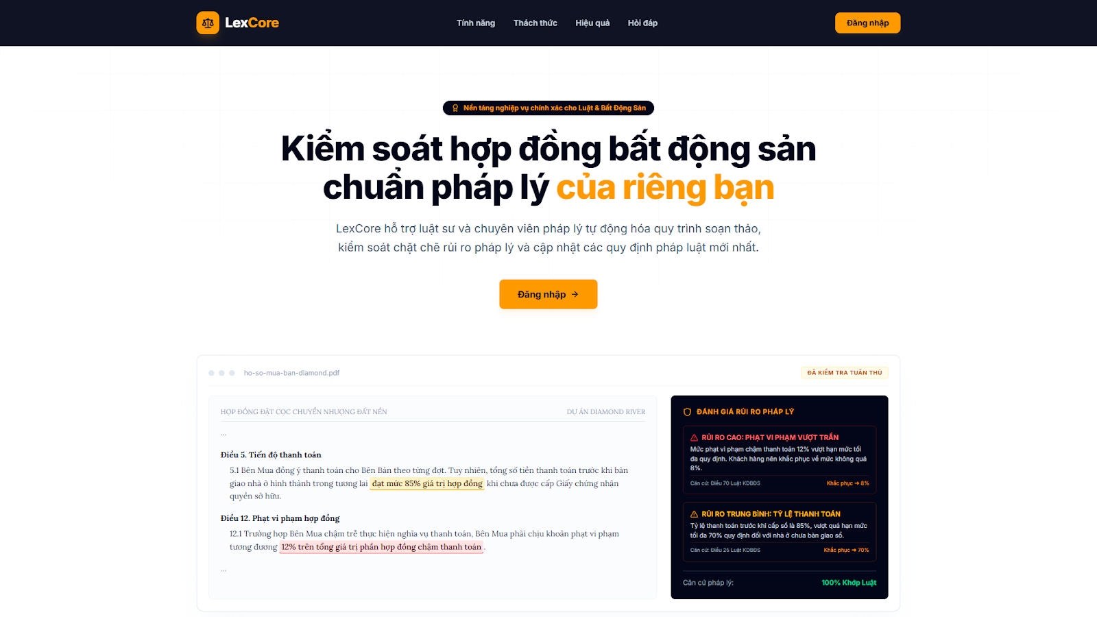 LexCore - Trợ lý pháp lý AI cho Bất động sản Việt Nam