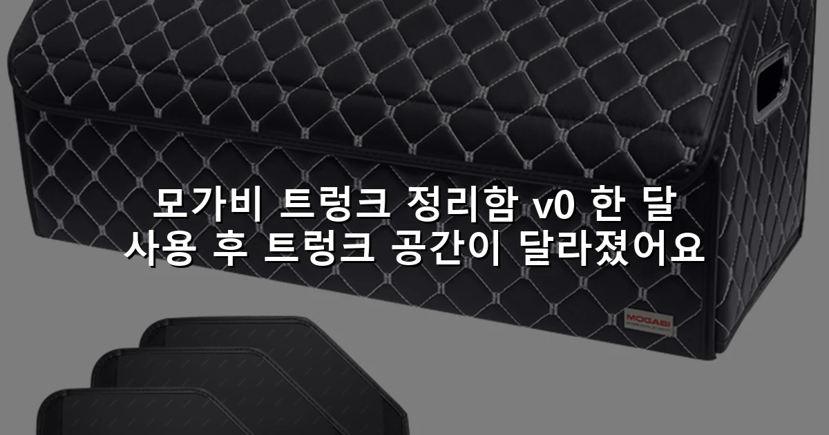 모가비 트렁크 정리함 v0 한 달 사용 후 트렁크 공간이 달라졌어요