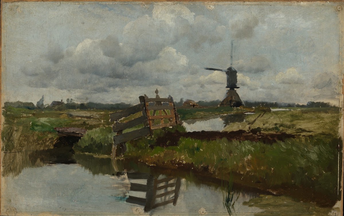Holländische Landschaft mit Windmühle 1887