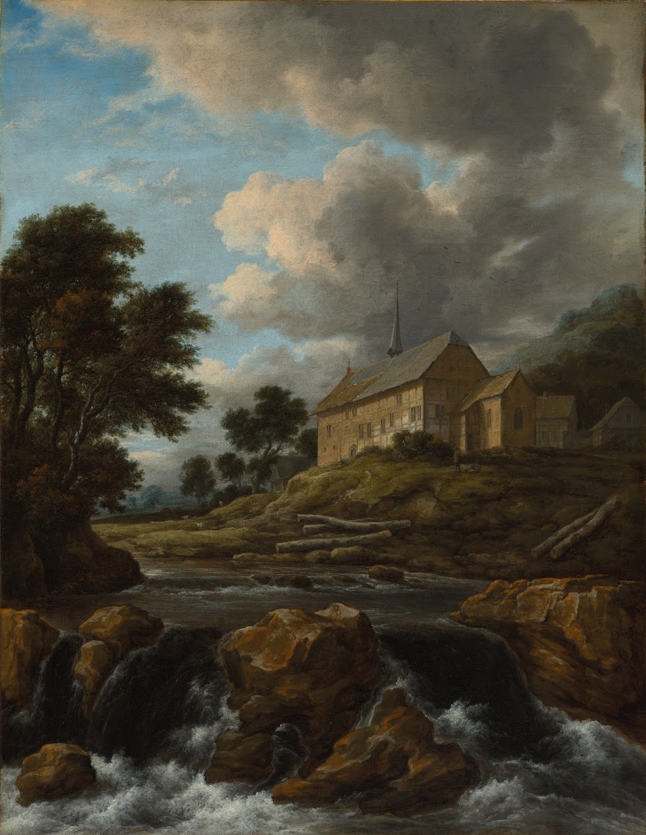 Landscape with a Church by a Torrent c 1670